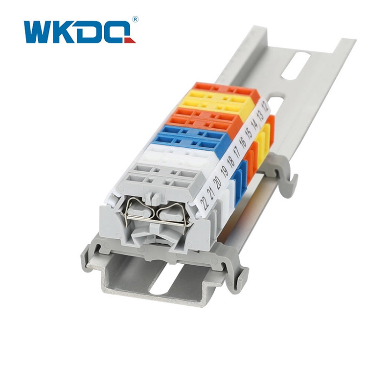 260-301B Spring Type Terminal Block Connector Snap In Mounting Screwless 2 Conductor Time Saving High Quality Gray Color