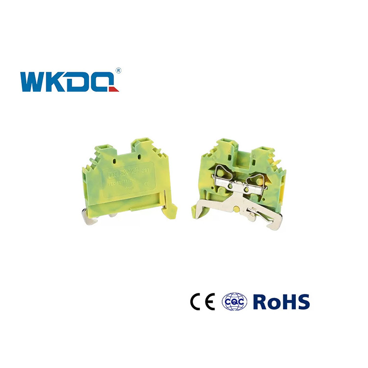 281-107 Pangkalahatang Electrical Spring Type Terminal Block Connector 4mm Standard na Vibration Resistant Kulay Berde