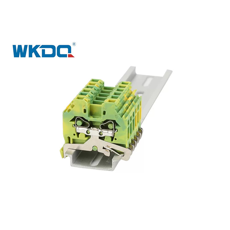 281-107 Pangkalahatang Electrical Spring Type Terminal Block Connector 4mm Standard na Vibration Resistant Kulay Berde