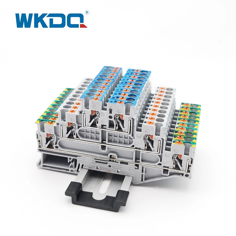 Din Rail Itulak Sa Terminal Block Multi Level Terminal Block Na May PE Foot