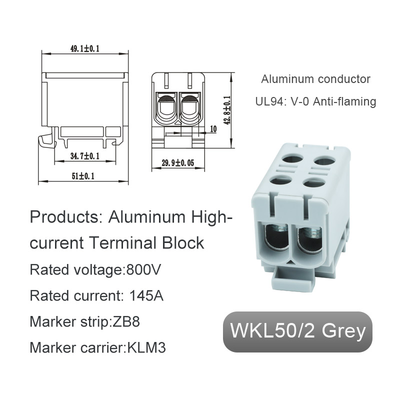 Double entry aluminyo terminal block