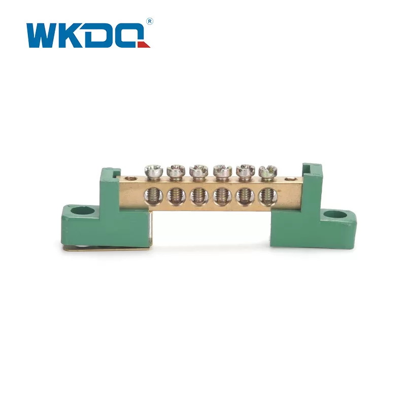 Green Terminal Bus Bar Screw Connection Electrical Ground Terminal Block na May Hawak