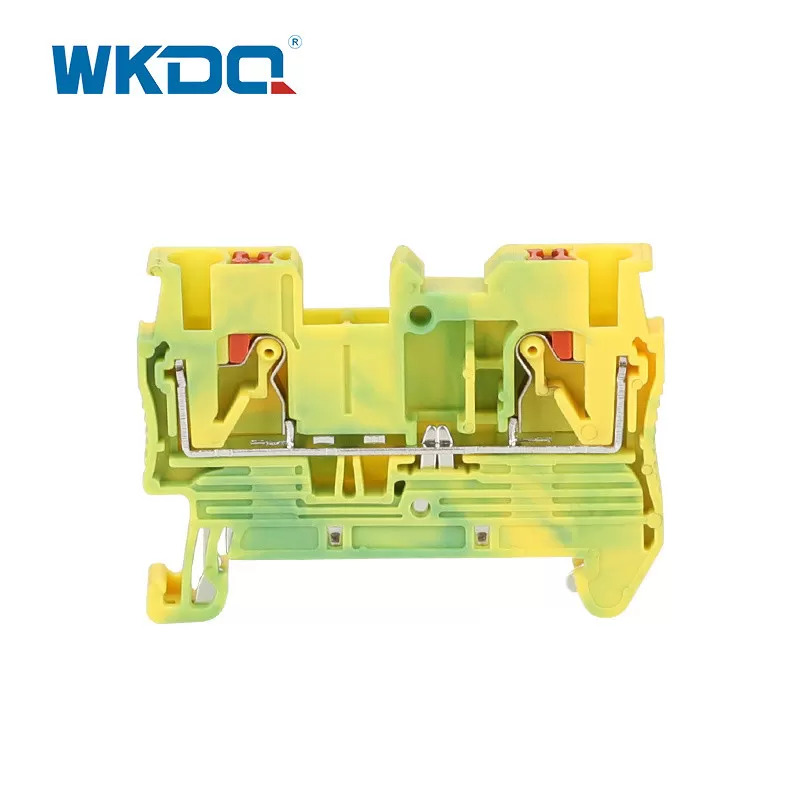 JPT 2.5-PE Push Fit Grounding Terminal Block Connector 31A Rated Kasalukuyang 24-12 AWG Laki ng Conductor Berde at Dilaw