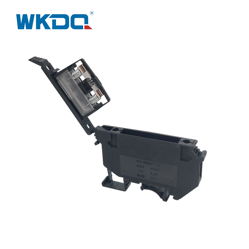 Juk 5-Hesi Screw Terminal Block Connector UK Series Rail Type Grey at Itim na Kulay