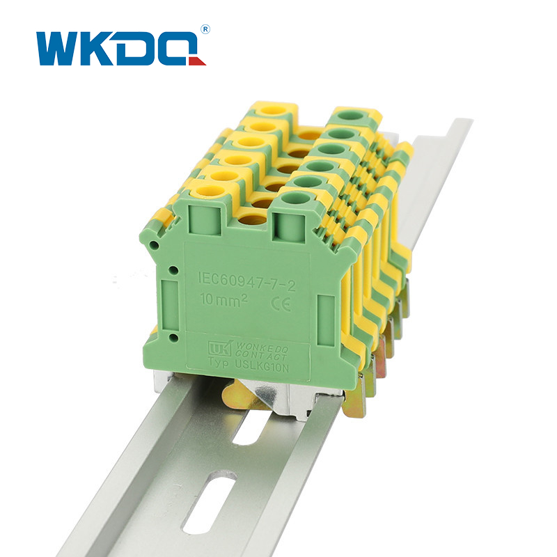 Juslkg 10n UK Ground Electrical Terminal Block, Screw Terminal Wire Connectors Rail Uri ng Mababang Boltahe Earth PE