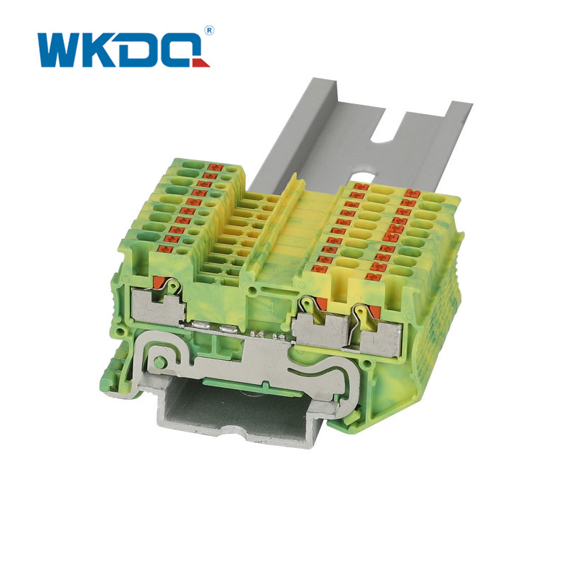 Multi - Conductor Small Wire Terminal Block Yellow at Green Electrical Connector Blocks