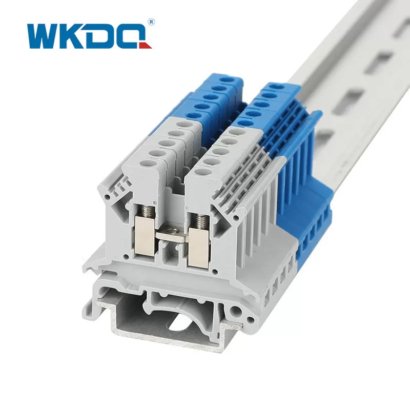 PA66 Din Rail Screw Terminal Block Flame Proof Para sa Bridging