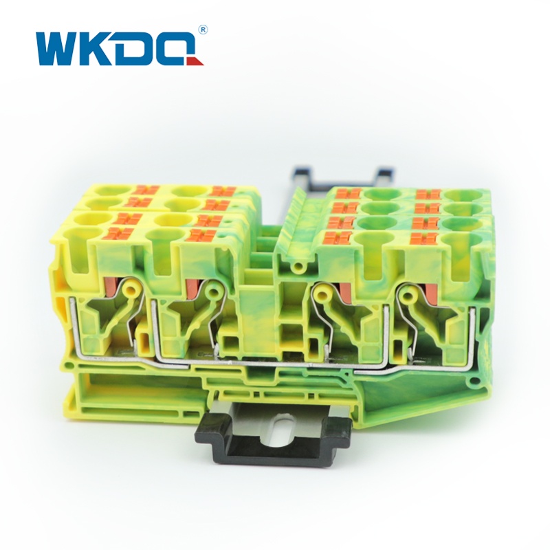 PT10-QU-PE Double Entry Push sa Screwless Ground Terminal Block