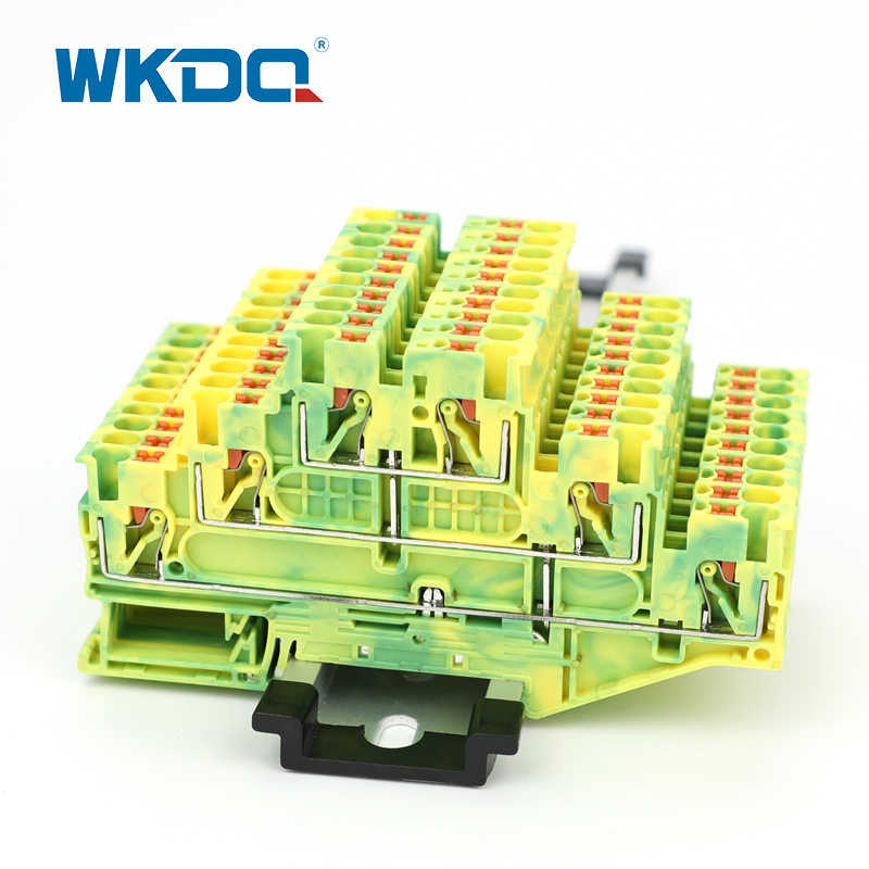 Itulak Sa DIN Rail PE Triple Level Ground Terminal Block