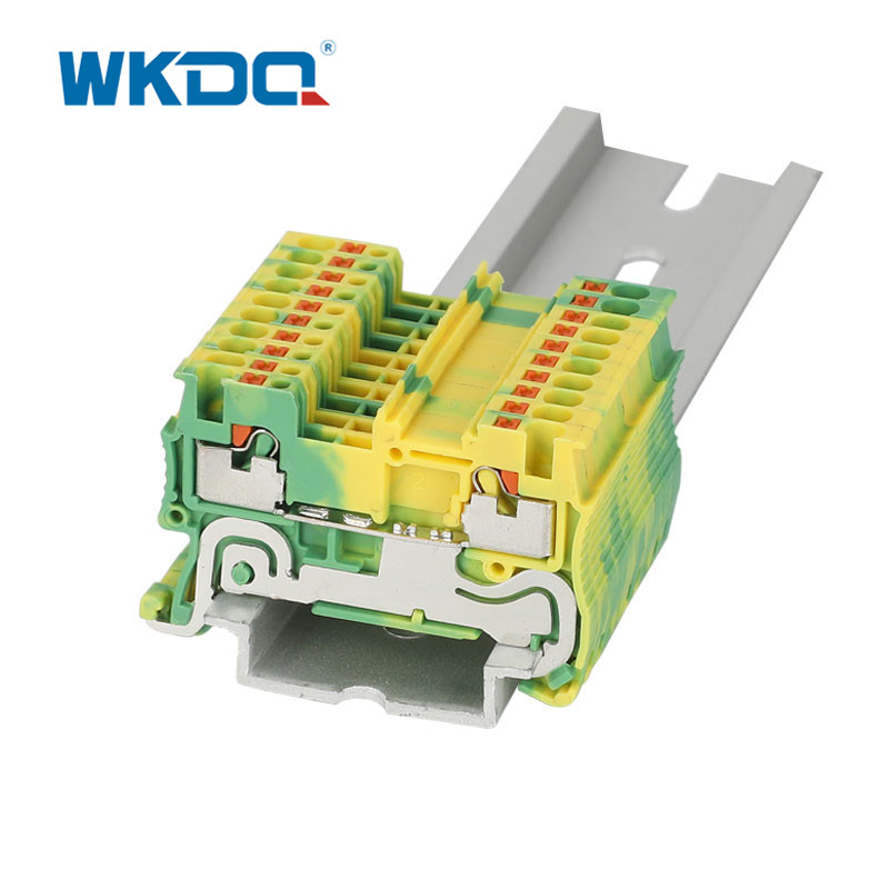 Pinoprotektahan ng Yellow Green Conductor ang Grounding Terminal Blocks Flame Resistant Nylon